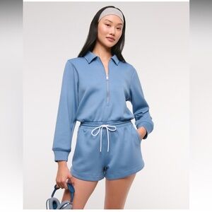 Abercrombie & Fitch Long Sleeve Blue Romper